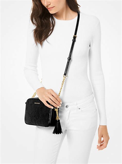 michael kors chain embossed leather camera|Jet Set Python.